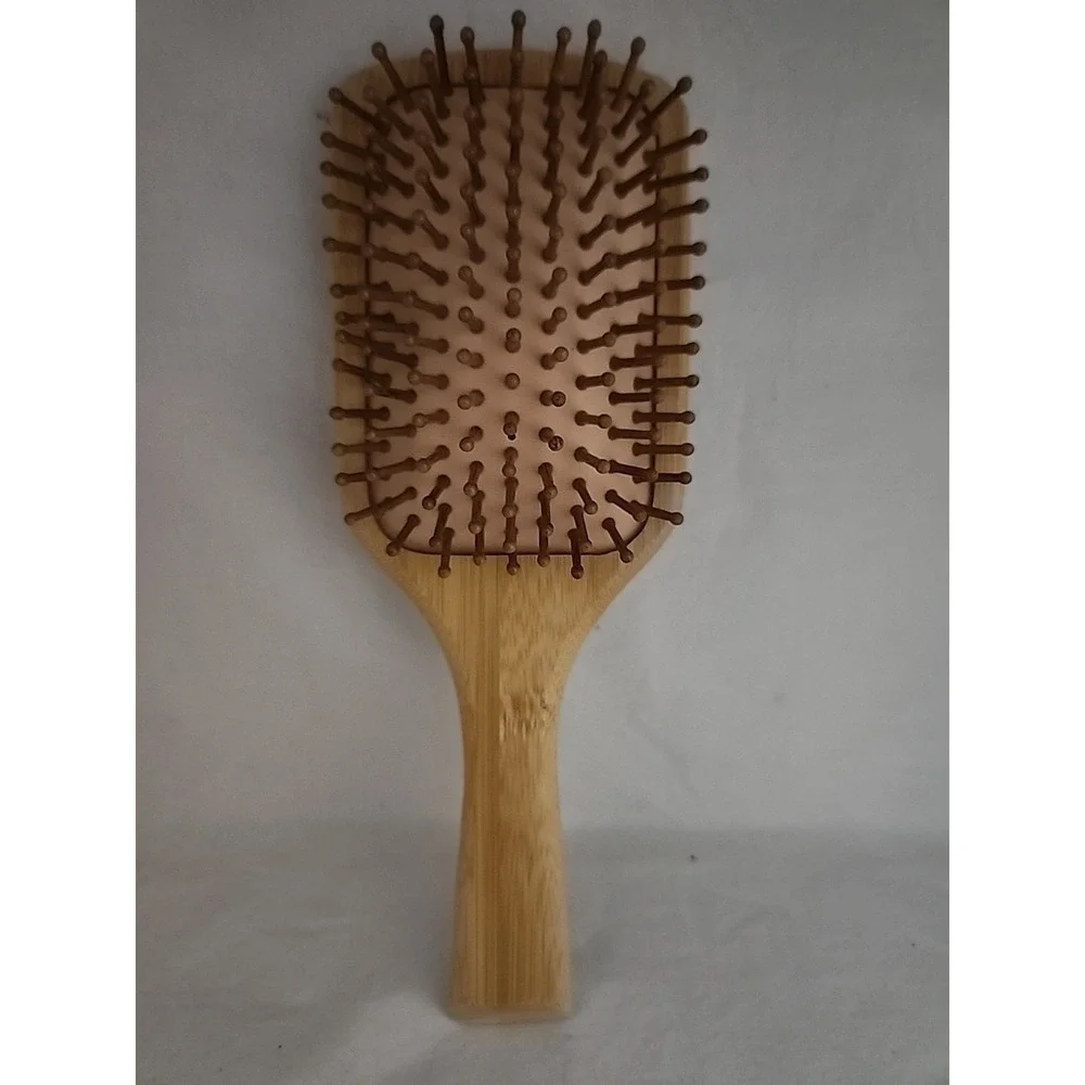 Natural Bamboo Paddle Hair Brush Detangling Scalp Massage Eco‎ Friendly Wood